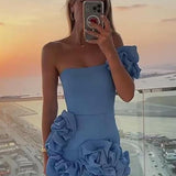 Ireka | White Strapless Bodycon Homecoming Dress With Ruffles