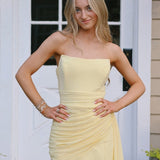 Isla |Sheath Strapless Homecoming Dress with Drape