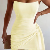 Isla |Sheath Strapless Homecoming Dress with Drape