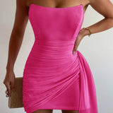 Isla |Sheath Strapless Homecoming Dress with Drape