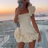 Ireka | White Strapless Bodycon Homecoming Dress With Ruffles