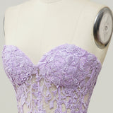 Purple Sweetheart Neck Mermaid Prom Dress With Appliques