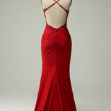 Mermaid Halter Dark Green Long Prom Dress with Appliques Beading