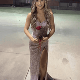 Thea | Mermaid Sweetheart Sequins Gold Long Prom Dress With Beading