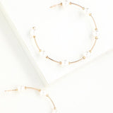 White Pearl Circle Earrings