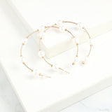 White Pearl Circle Earrings