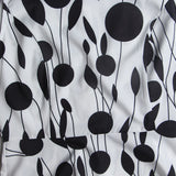 1950s White and Black Sleeveless Retro Polka Dot Belted Vintage Dress