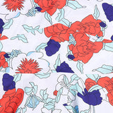 1950S Blue and Pink Paisley Print V-Neck Sleeveless Vintage Dress