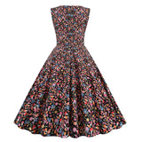 1950S Blue Dinosaur Print Retro Sleeveless Vintage Dress