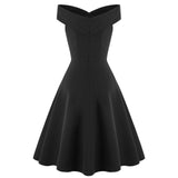 1950S Burgundy Off-Shoulder Retro Pleated Vintage Dress