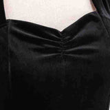 1950s Burgundy Velvet Halter Neck Vintage Dress