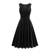 1950S Burgundy Velvet Sleeveless Vintage Dress