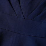 1950s Navy Blue Retro Three-Quarter Sleeve Sweetheart Neckline Vintage Dress