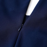 1950s Navy Blue Retro Three-Quarter Sleeve Sweetheart Neckline Vintage Dress