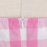1950S Pink and White Gingham Halter Neck Vintage Swing Dress