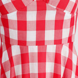 1950S Pink and White Gingham Halter Neck Vintage Swing Dress