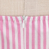 1950S Pink and White Gingham Halter Neck Vintage Swing Dress