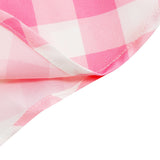 1950S Pink Plaid Retro Halter Button Detail Vintage Dress