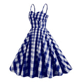 1950S Pink Retro Gingham Halter Belted Sleeveless Vintage Dress