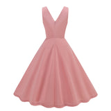 1950S Pink Scalloped Neck Sleeveless Vintage Dress