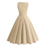 1950S Pink Sleeveless Retro Vintage Dress