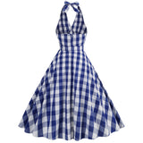 1950S Red Gingham Halter Neck Belted Vintage Dress
