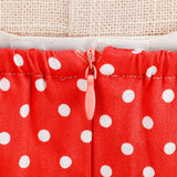 1950S Red Retro Polka Dot Halter Neck Vintage Dress