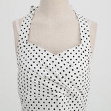 1950S Red Retro Polka Dot Halter Neck Vintage Dress