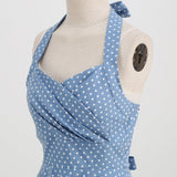 1950S Red Retro Polka Dot Halter Neck Vintage Dress