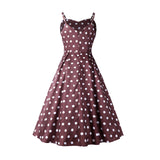 1950s Teal Spaghetti Strap Retro Polka Dot Vintage Dress