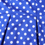 1950s Teal Spaghetti Strap Retro Polka Dot Vintage Dress