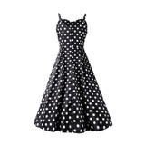 1950s Teal Spaghetti Strap Retro Polka Dot Vintage Dress