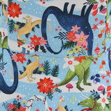 1950s Light Blue Tropical Print Sleeveless Vintage Dress