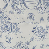 1950S White and Blue Print Sleeveless Vintage Dress