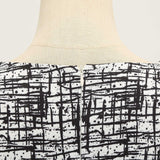 1950S White and Blue Print Sleeveless Vintage Dress