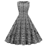 1950S White and Blue Print Sleeveless Vintage Dress