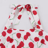 1950S White Halter Neck Butterfly Print Belted Vintage Dress