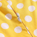 1950S Yellow Polka Dot Spaghetti Strap Belted Vintage Dress