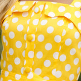 1950S Yellow Polka Dot Spaghetti Strap Belted Vintage Dress