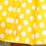 1950S Yellow Polka Dot Spaghetti Strap Belted Vintage Dress
