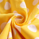 1950S Yellow Polka Dot Spaghetti Strap Belted Vintage Dress