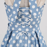 1950S Yellow Retro Polka Dot Halter Belted Vintage Dress