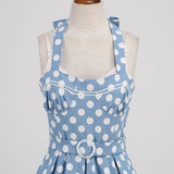 1950S Yellow Retro Polka Dot Halter Belted Vintage Dress