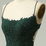 Mermaid Halter Dark Green Long Prom Dress with Appliques Beading