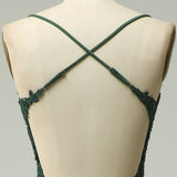 Mermaid Halter Dark Green Long Prom Dress with Appliques Beading