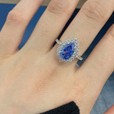 2 Carat Radiant Pear Cut Sapphire Engagement Ring