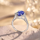 2 Carat Radiant Pear Cut Sapphire Engagement Ring