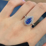 2 Carat Radiant Pear Cut Sapphire Engagement Ring