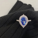2 Carat Radiant Pear Cut Sapphire Engagement Ring