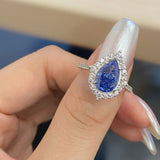 2 Carat Radiant Pear Cut Sapphire Engagement Ring
